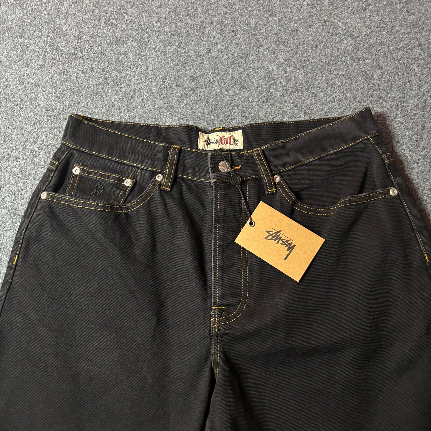 Stussy big ol shorts denim washed black