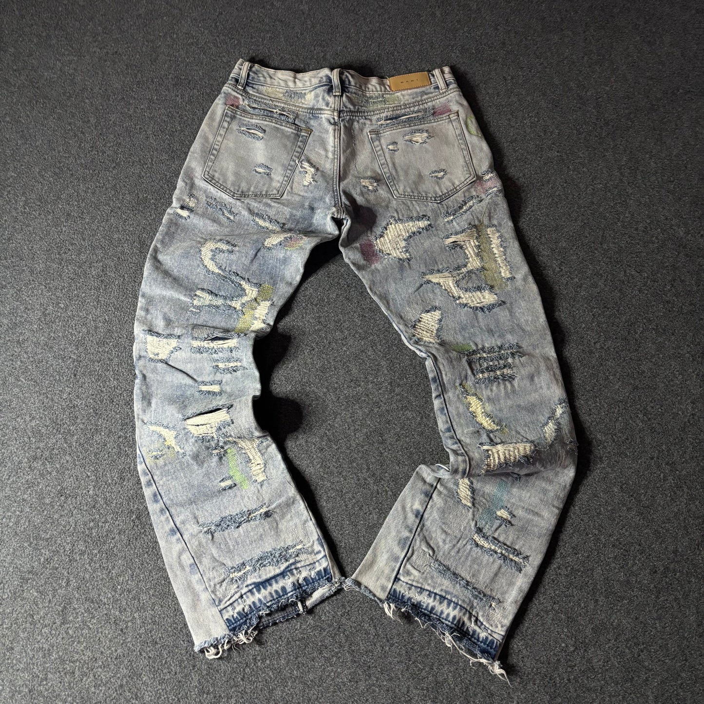 MNML flared reconstructed denim heavy jeans