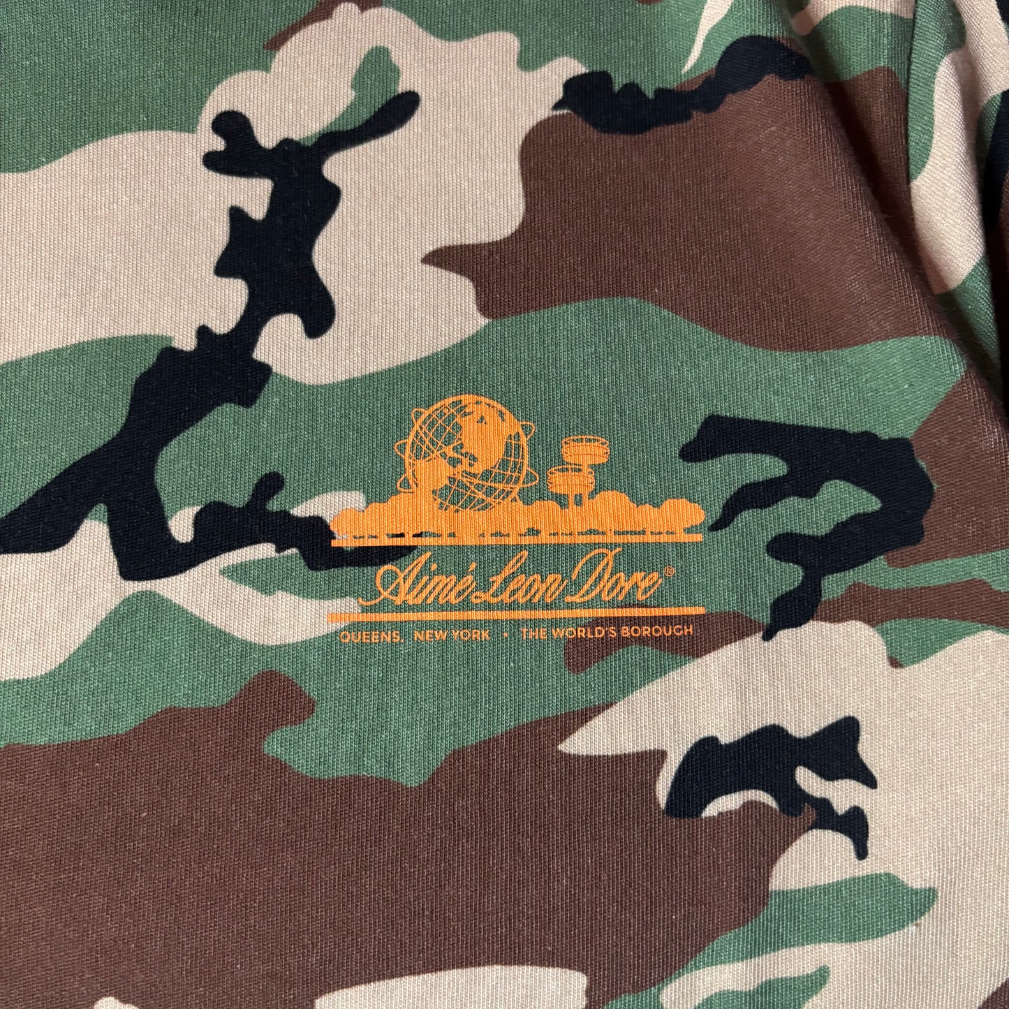 Aime Leon dore unisphere camo tee