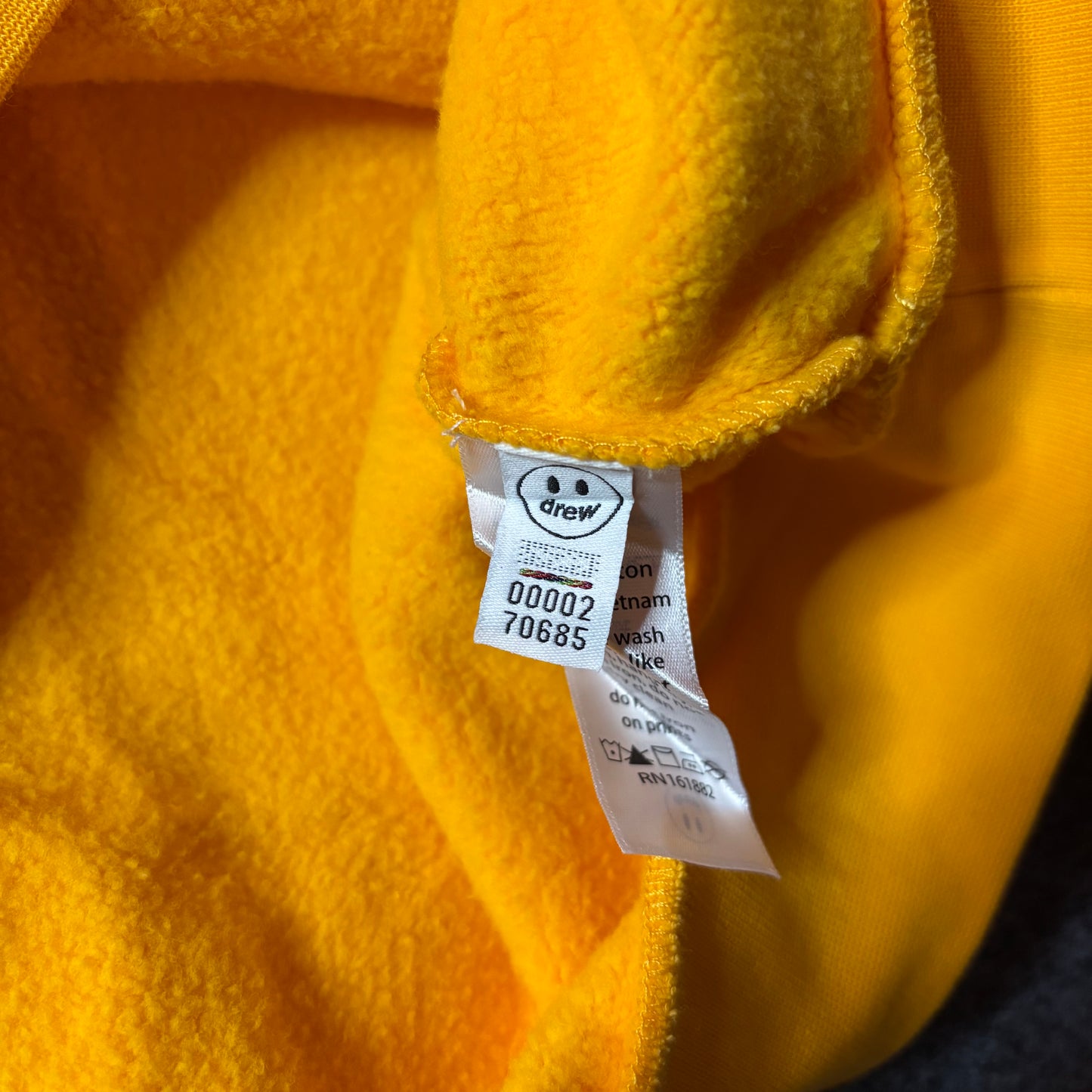 Drew House mascot yellow hoodie