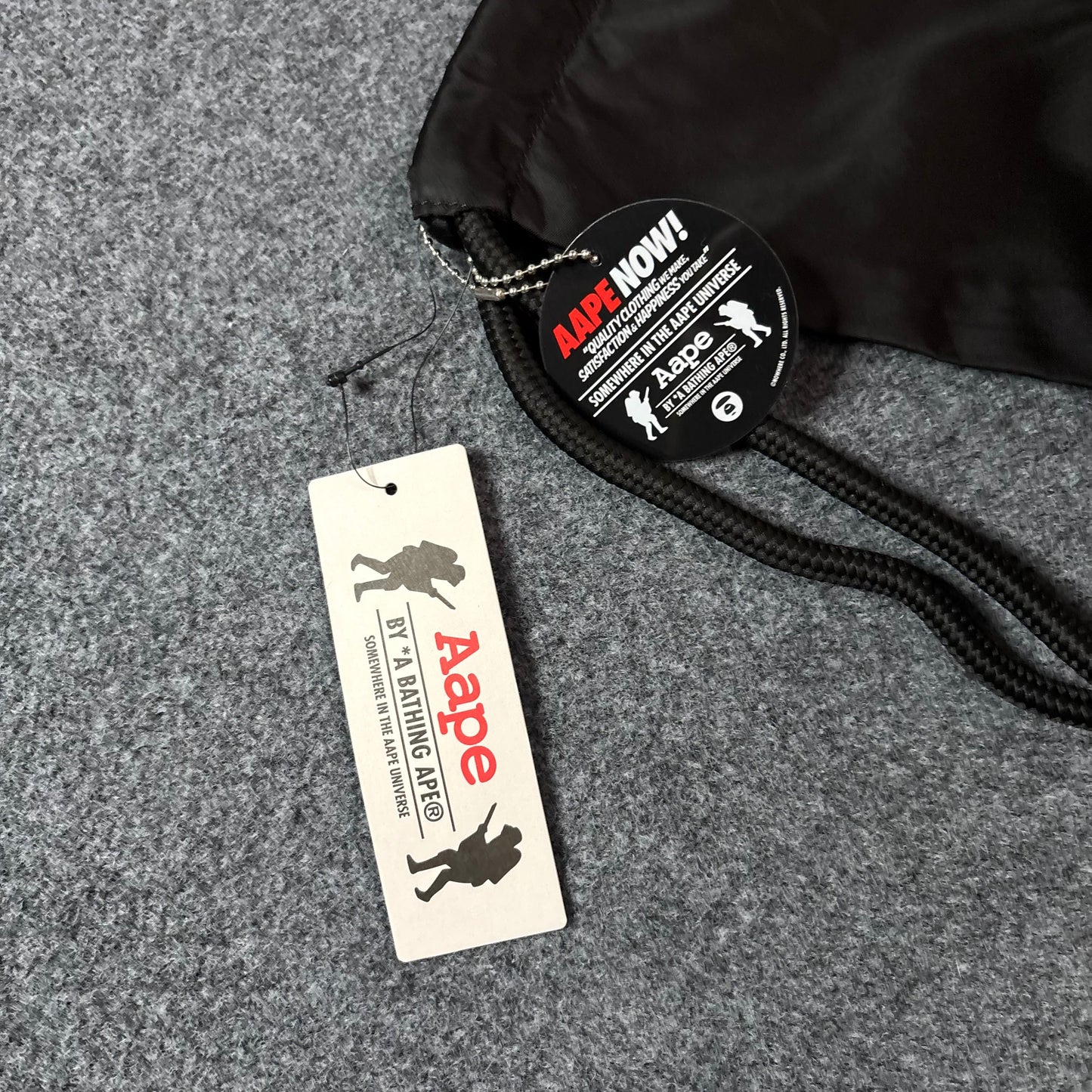 Aape drawstrings bag black