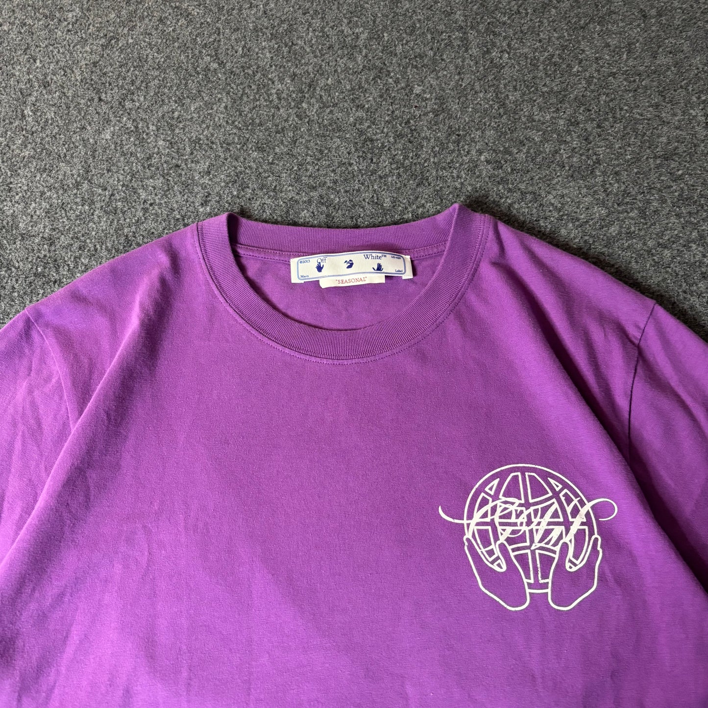 Off White orchid white hand arrow slim s/s tee