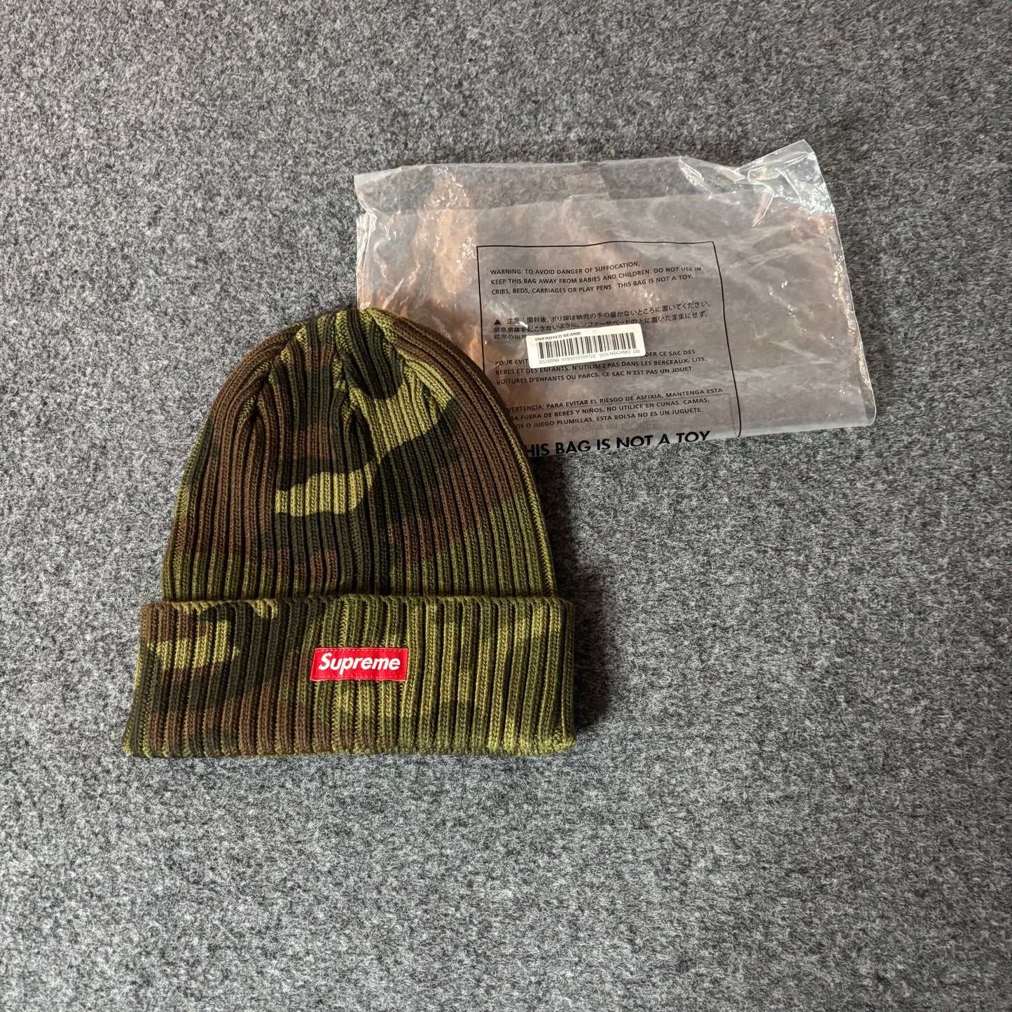 Supreme overdyed woodland camo beanie
