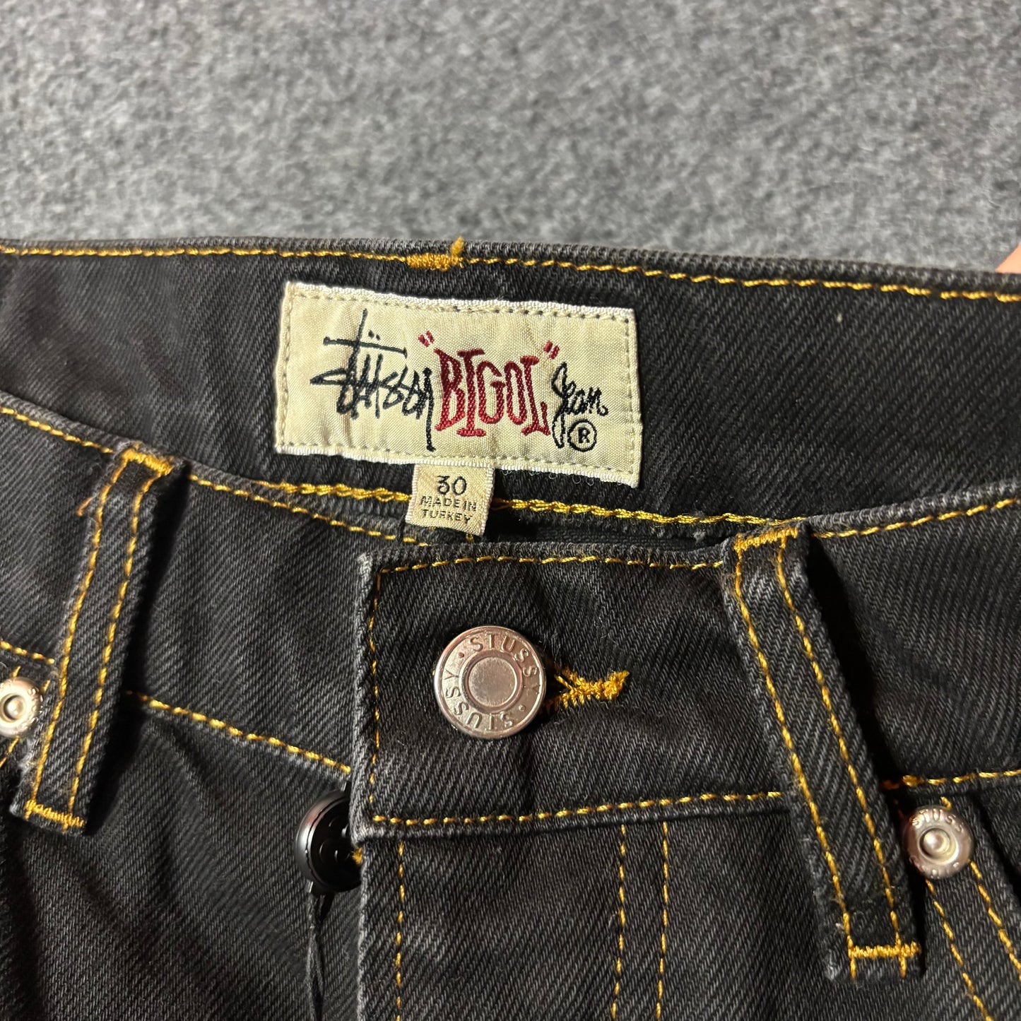 Stussy big ol shorts denim washed black