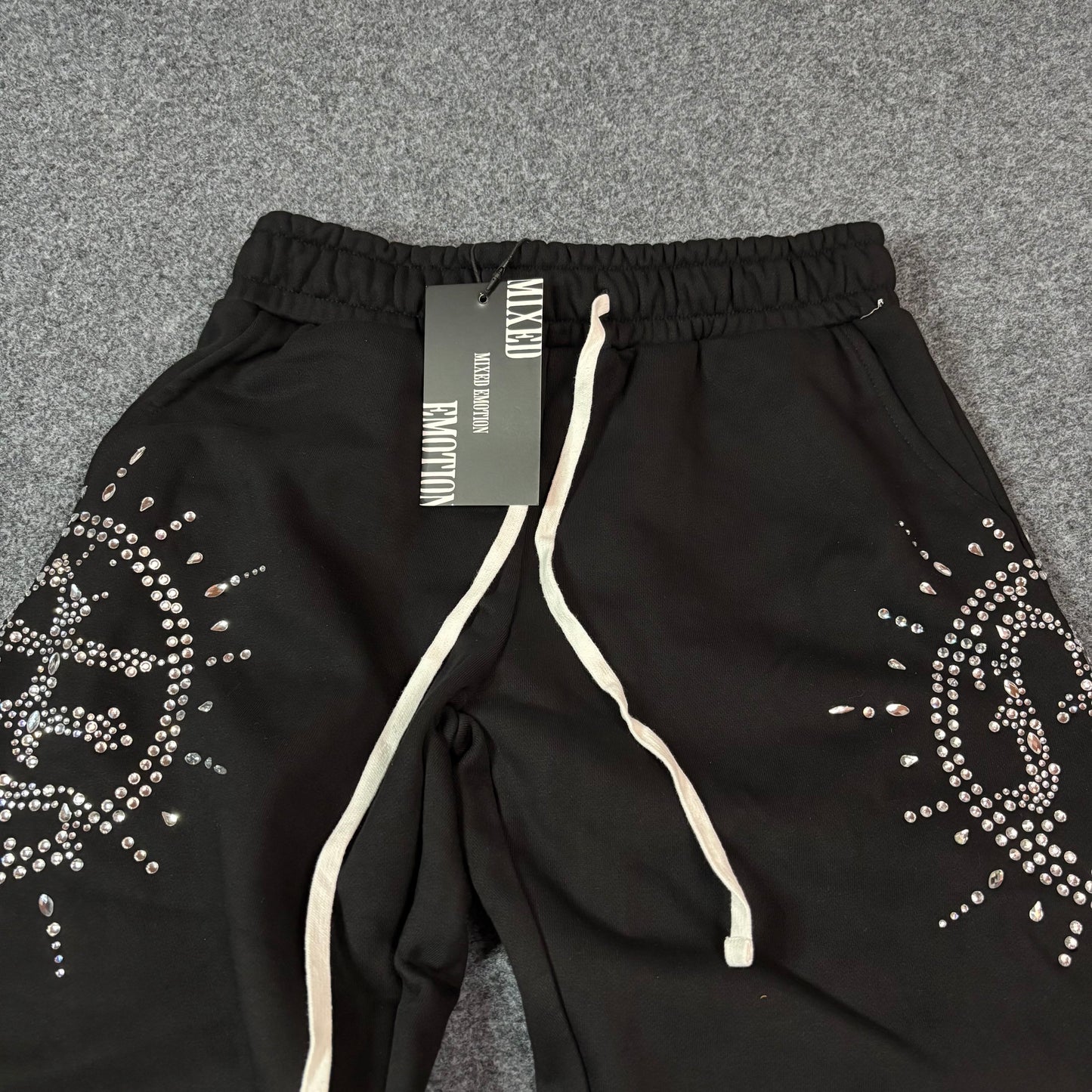 Mixed Emotions rhinestone embellishment track pant