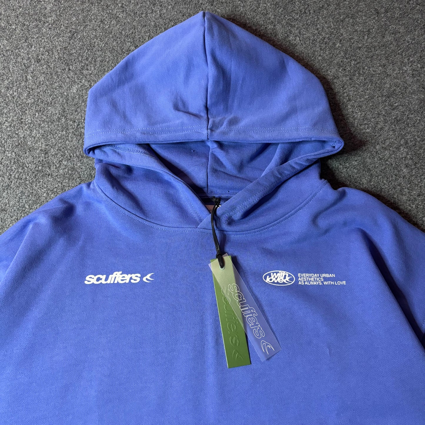 Scuffers with love sign hoodie blue