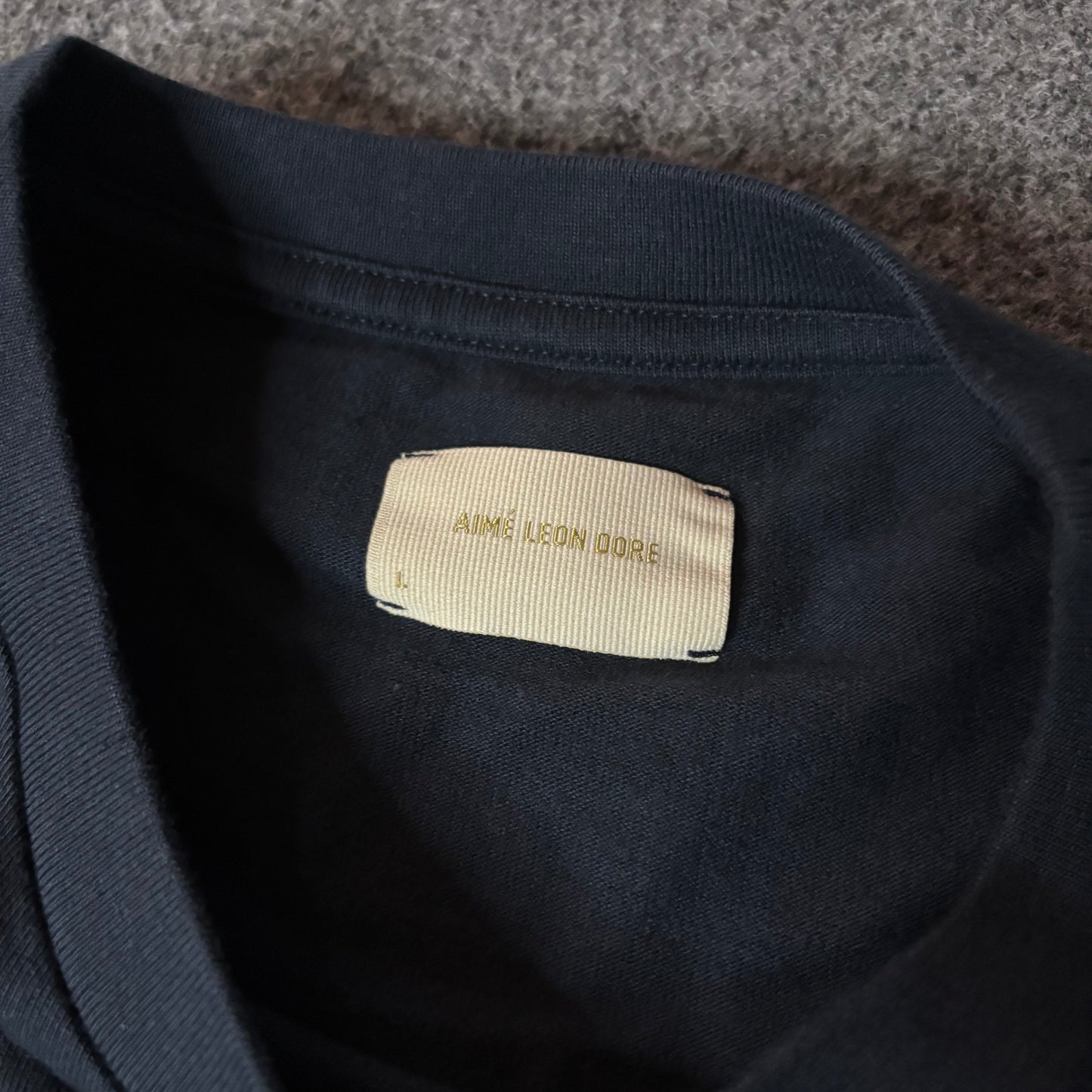 Aime Leon Dore ss micro din logo navy tee
