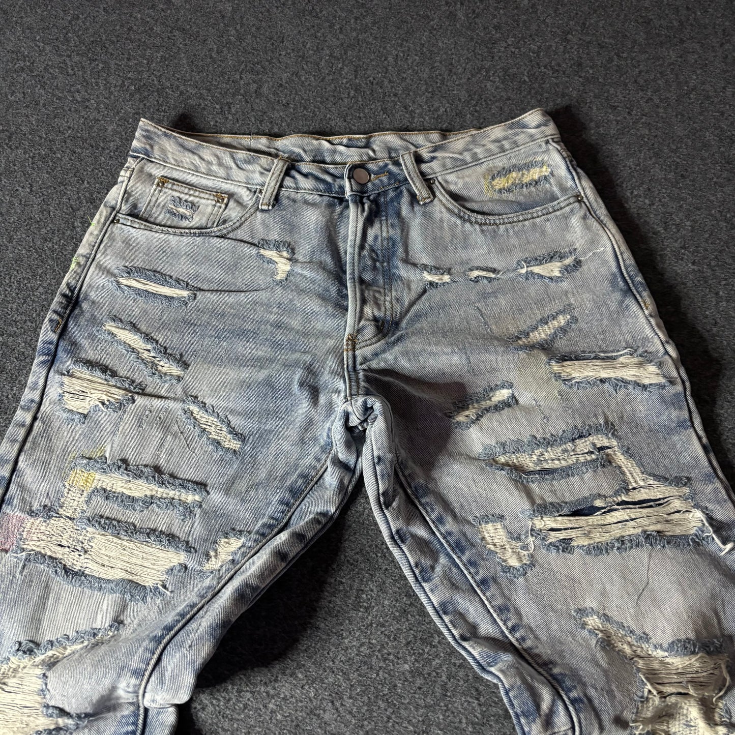 MNML flared reconstructed denim heavy jeans