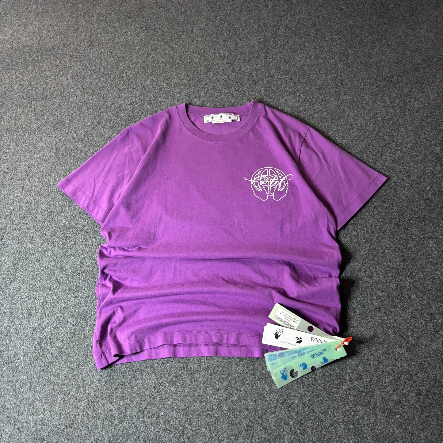 Off White orchid white hand arrow slim s/s tee