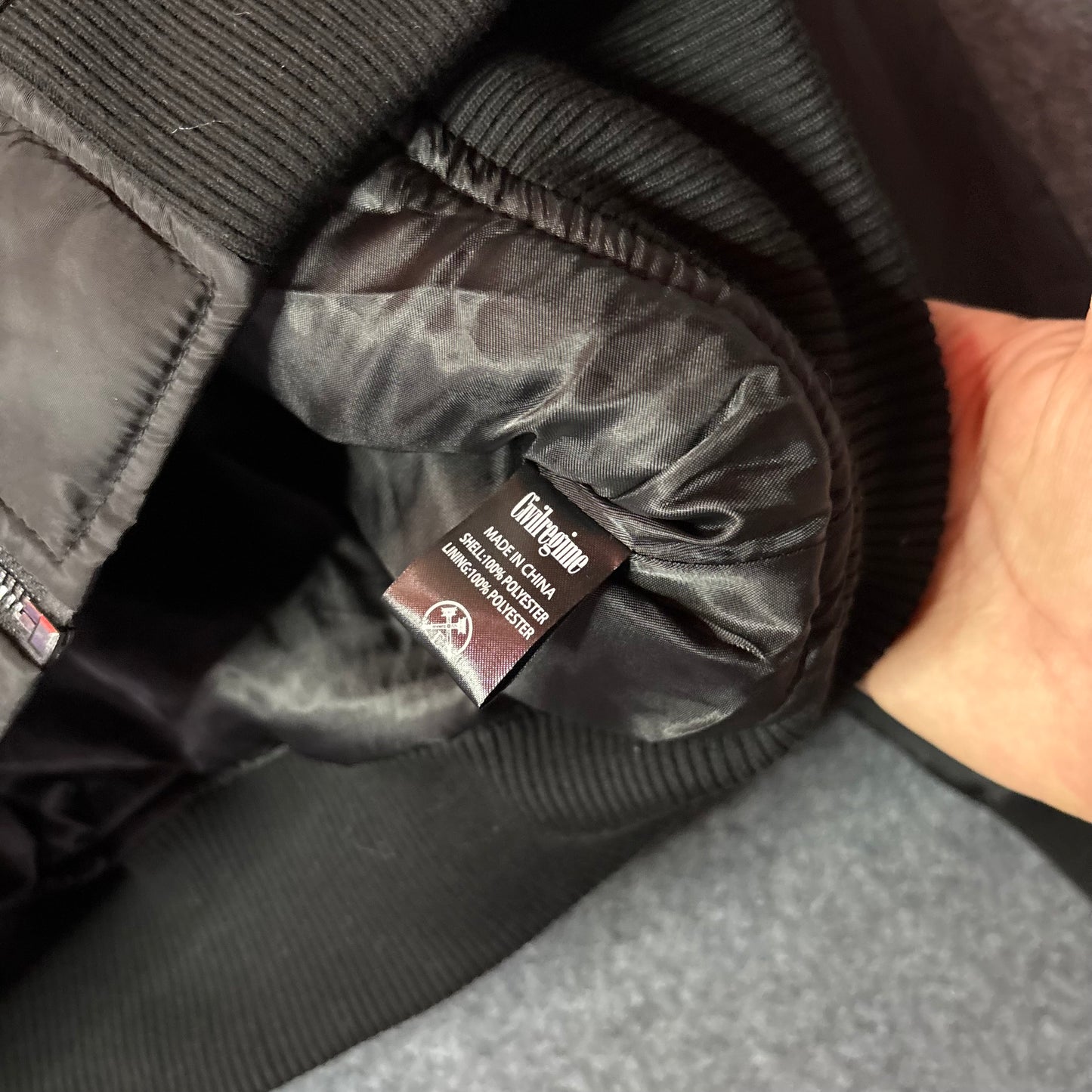 Civil regime Wolverine bomber hooded jacket black