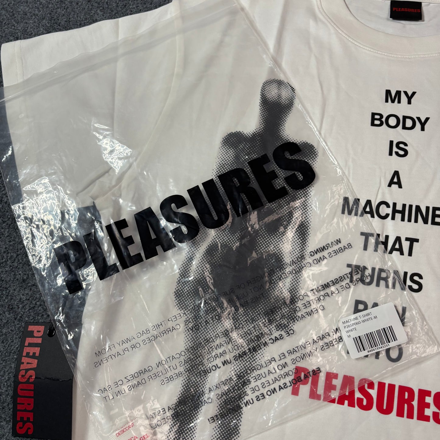 Pleasures machine tee white
