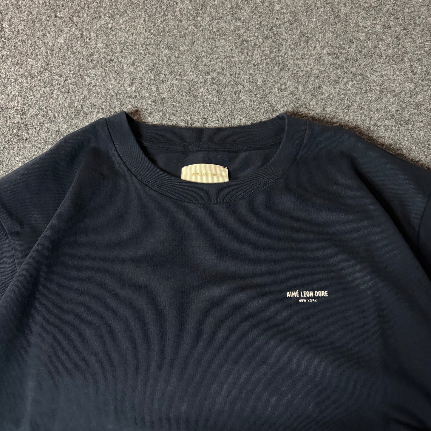 Aime Leon Dore ss micro din logo navy tee
