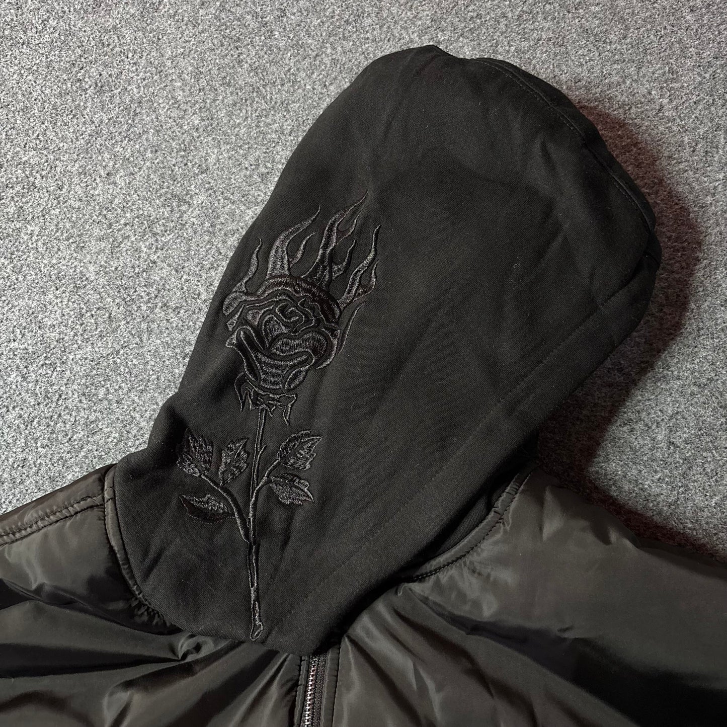 Civil regime Wolverine bomber hooded jacket black