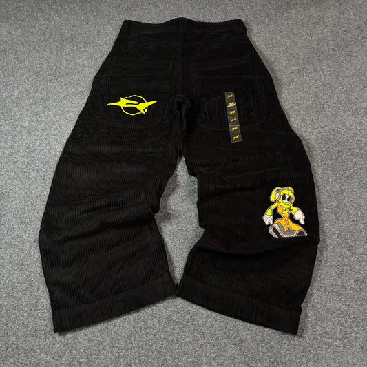A Lab mega rave black corduroy pants