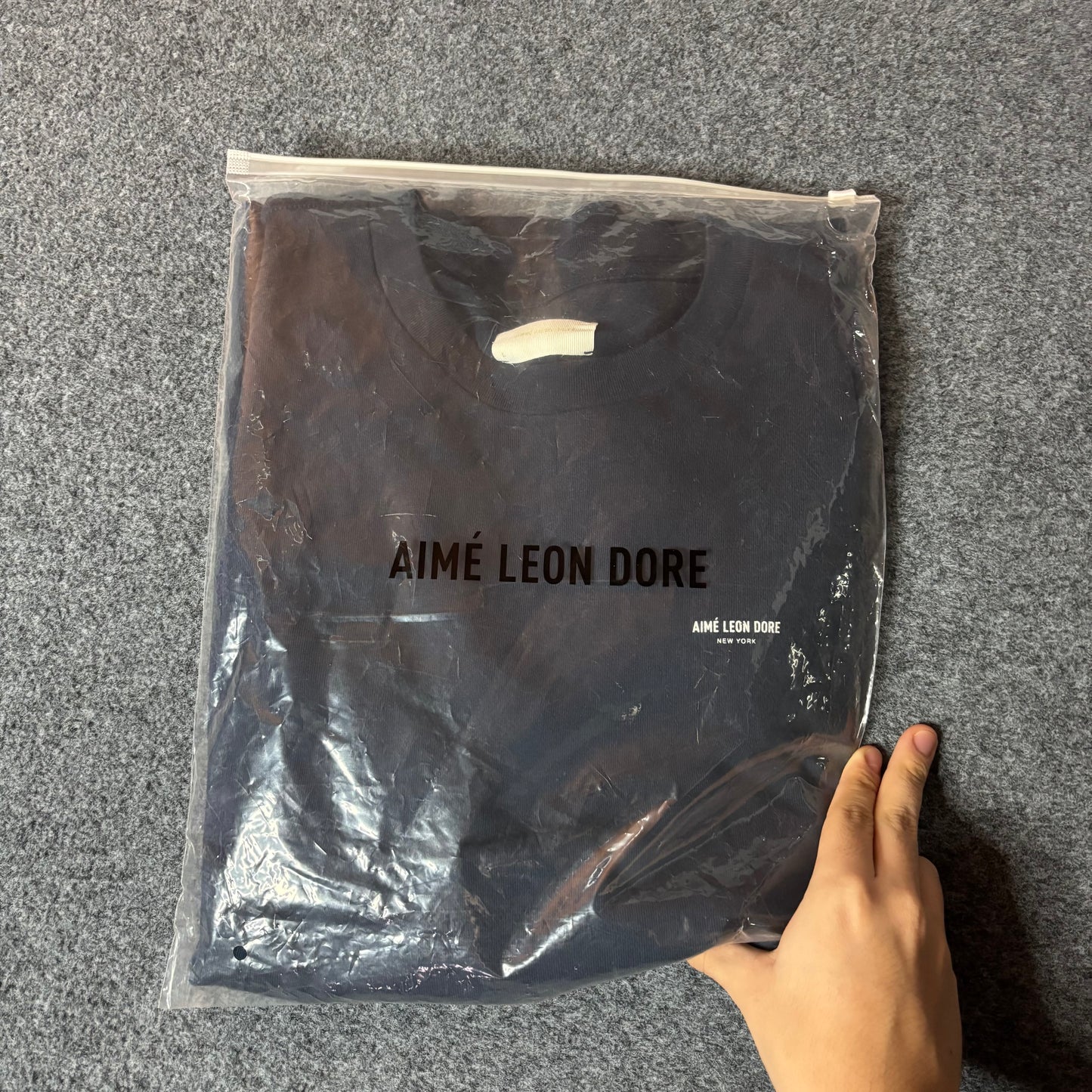 Aime Leon Dore ss micro din logo navy tee