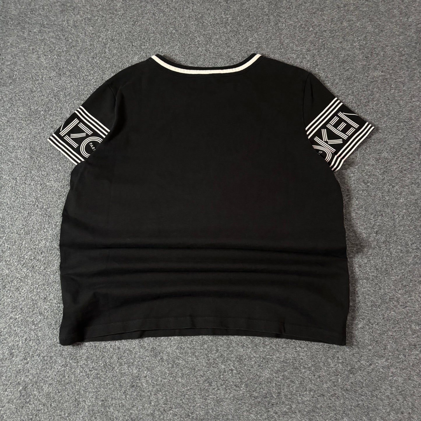 Kenzo Paris sleeve print black tee