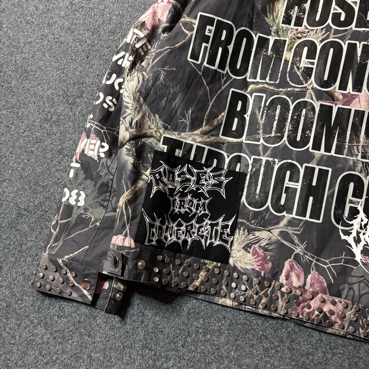 Civil Regime Studded Bankai Camouflage Bomber Jacket