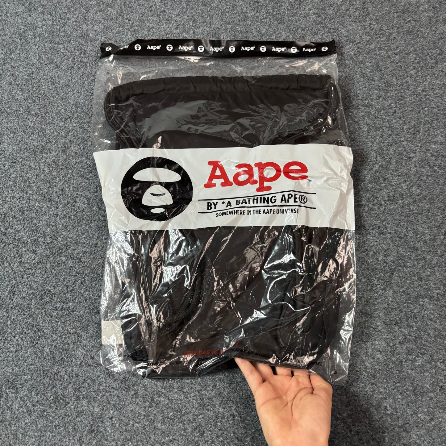 Aape drawstrings bag black