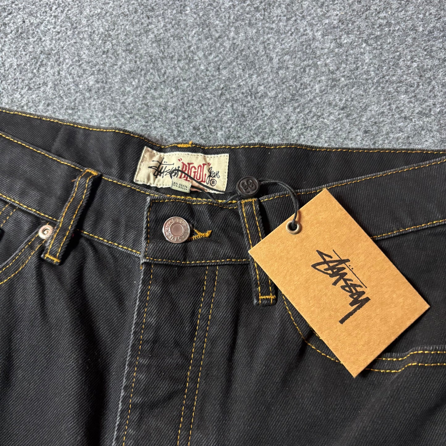 Stussy big ol shorts denim washed black