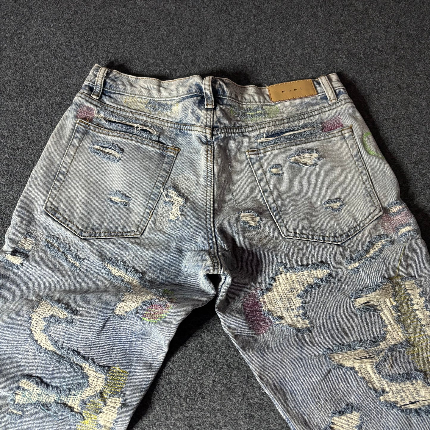 MNML flared reconstructed denim heavy jeans