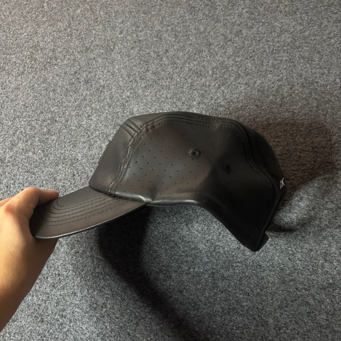 Fuck The Population perforated leather hat