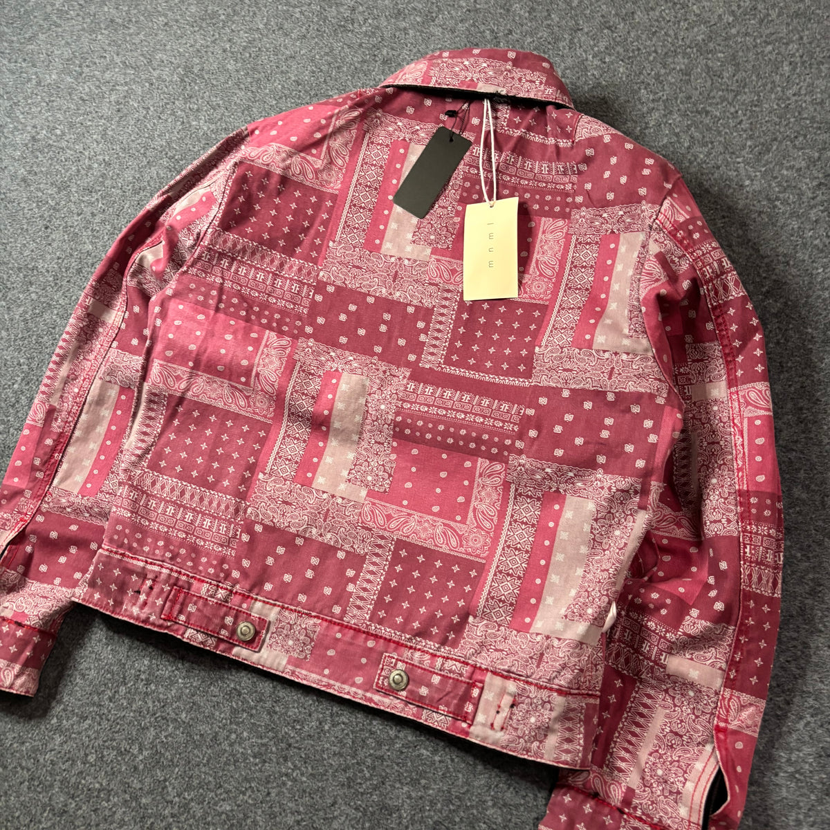 Mnml reversible paisley trucker jacket