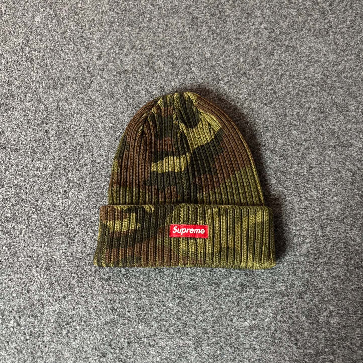 Supreme overdyed woodland camo beanie