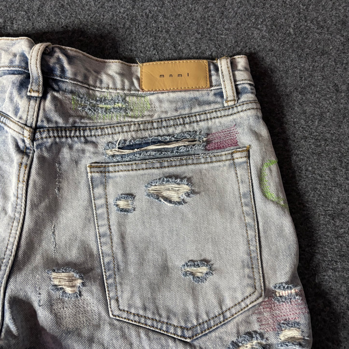 MNML flared reconstructed denim heavy jeans