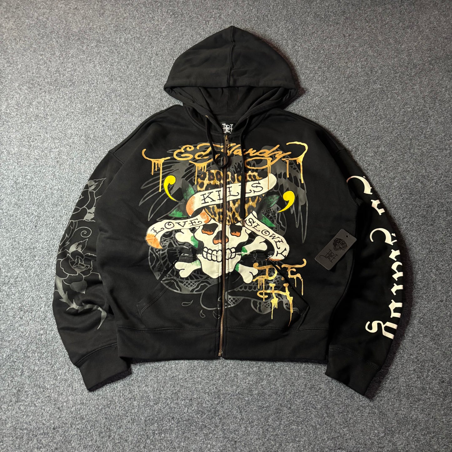 Ed Hardy LKS skull boxy zip hoodie