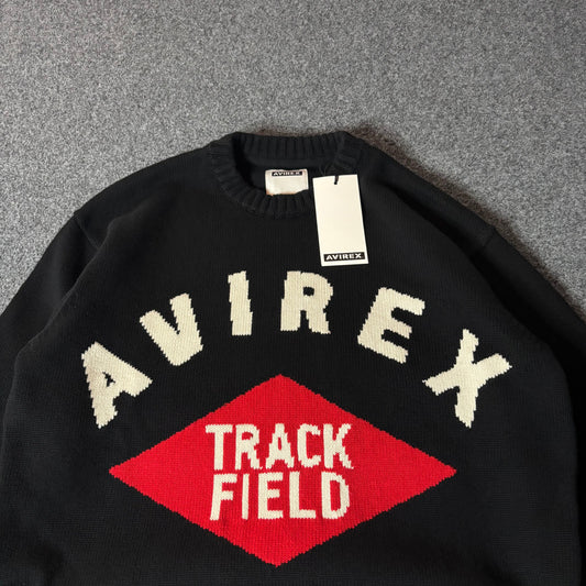Avirex track field knit sweater black/noir