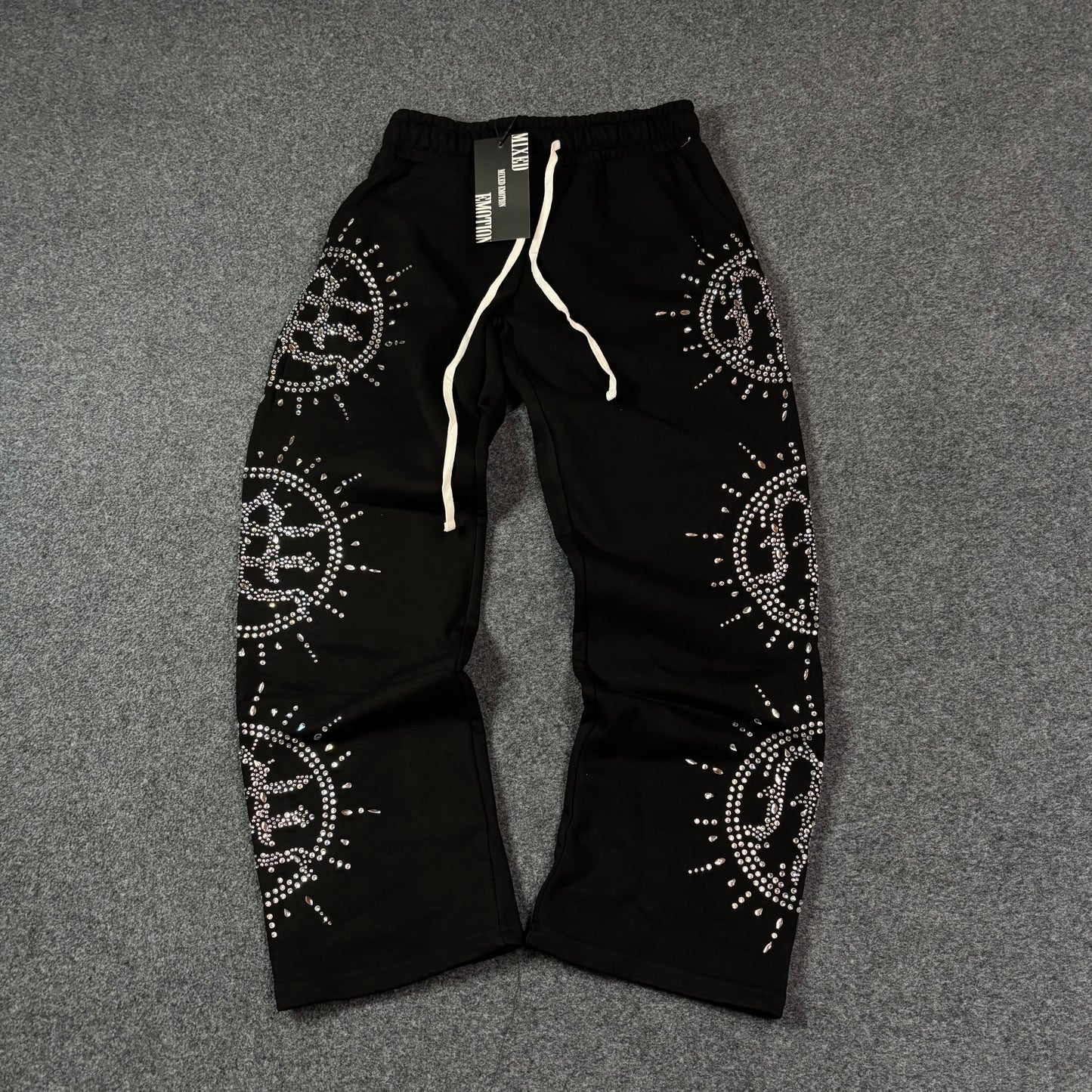 Mixed Emotions rhinestone embellishment track pant