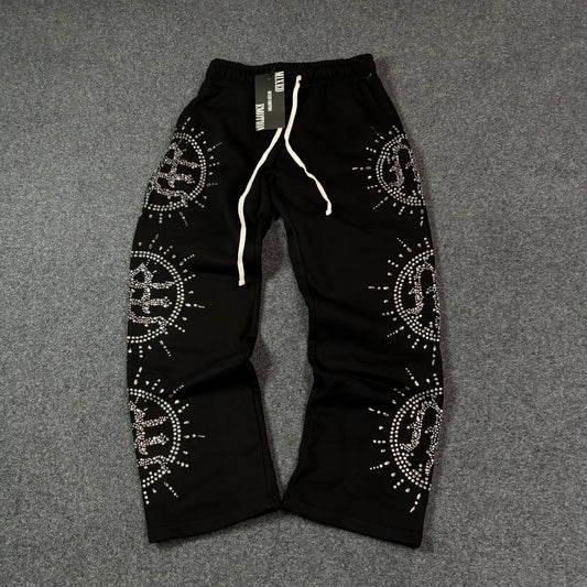 Mixed Emotions rhinestone embellishment track pant