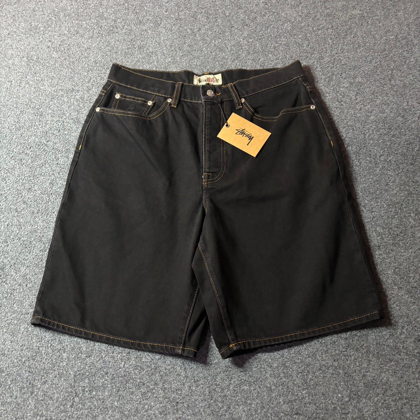 Stussy big ol shorts denim washed black