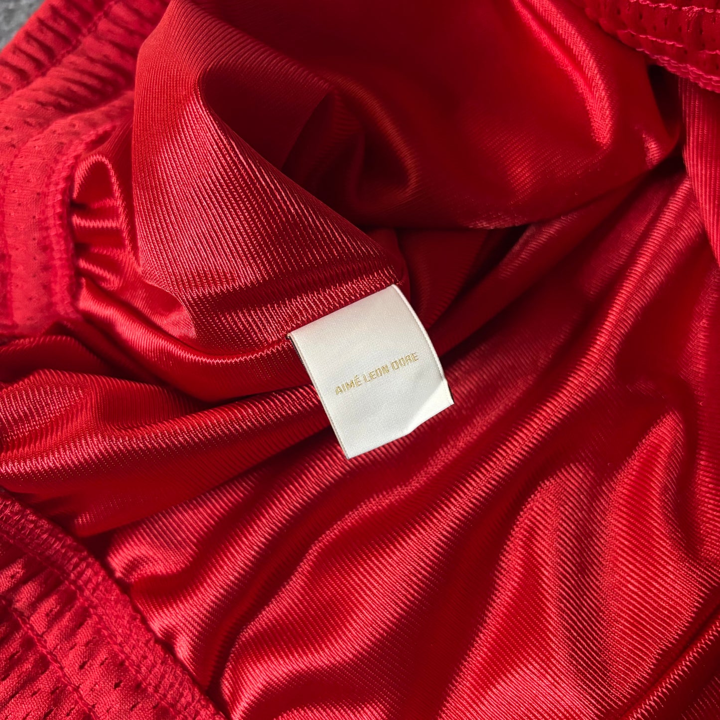 Aime Leon Dore mesh gym short true red