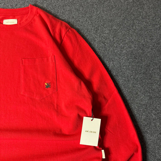 Aime Leon Dore nos basics queens crest ls pocket tee