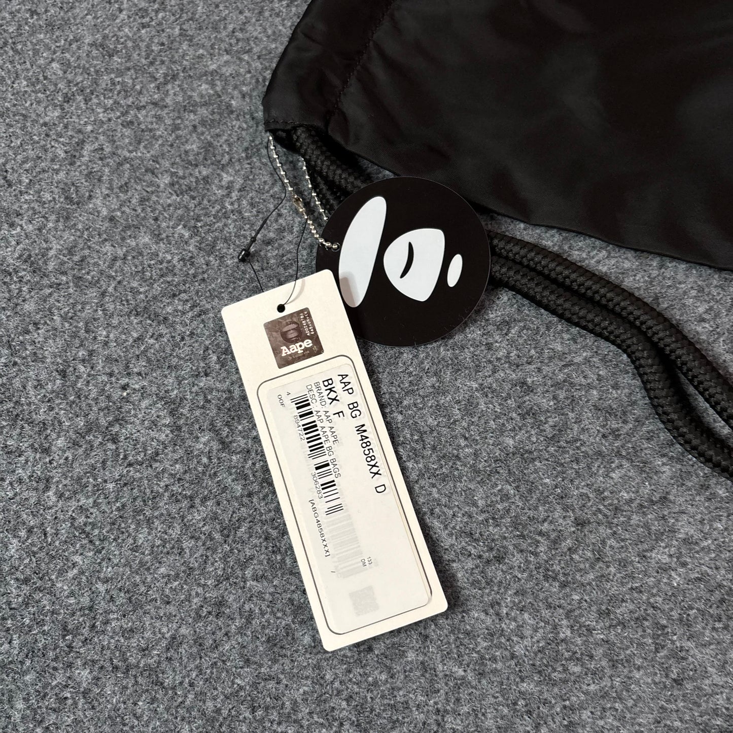 Aape drawstrings bag black