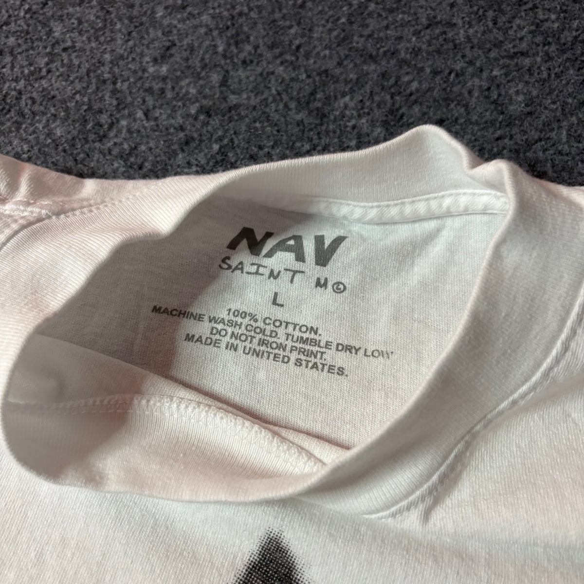 Saint Michael x NAV “rexdale” white tee