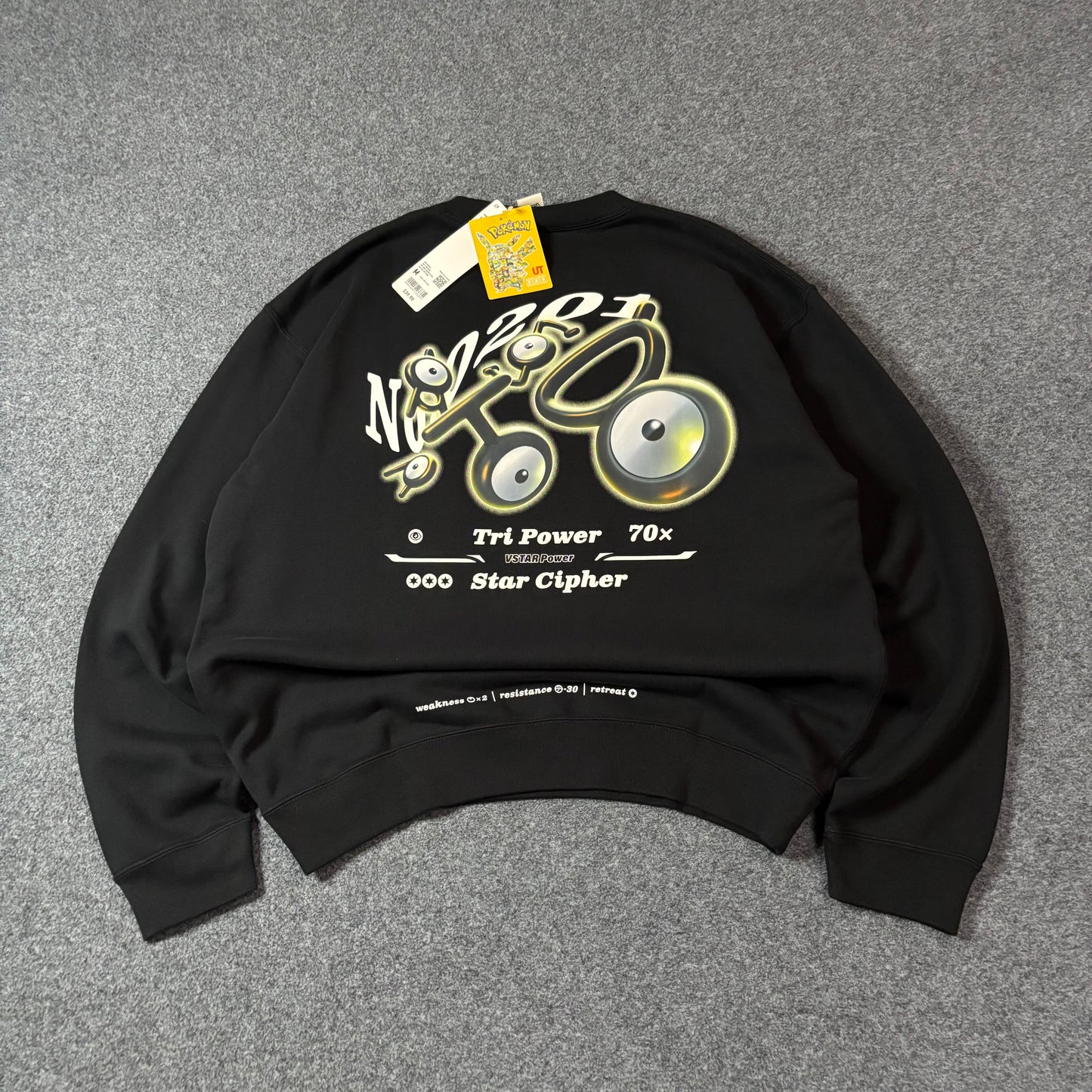 Uniqlo x Pokemon unown crewneck black