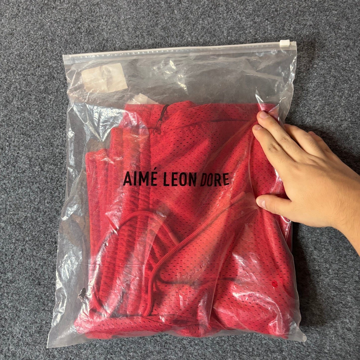 Aime Leon Dore mesh gym short true red