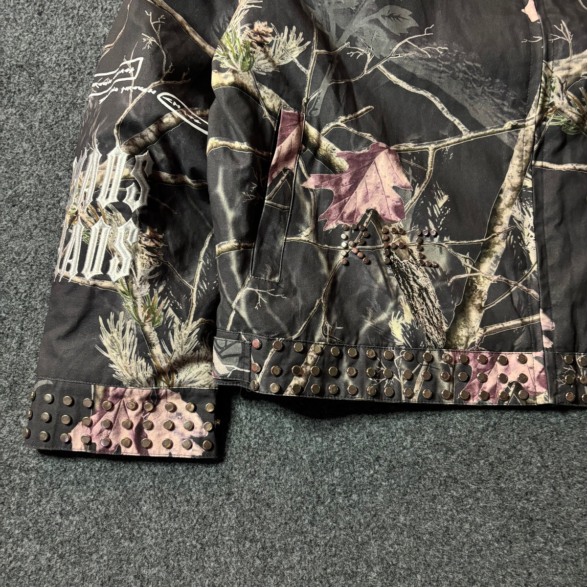 Civil Regime Studded Bankai Camouflage Bomber Jacket