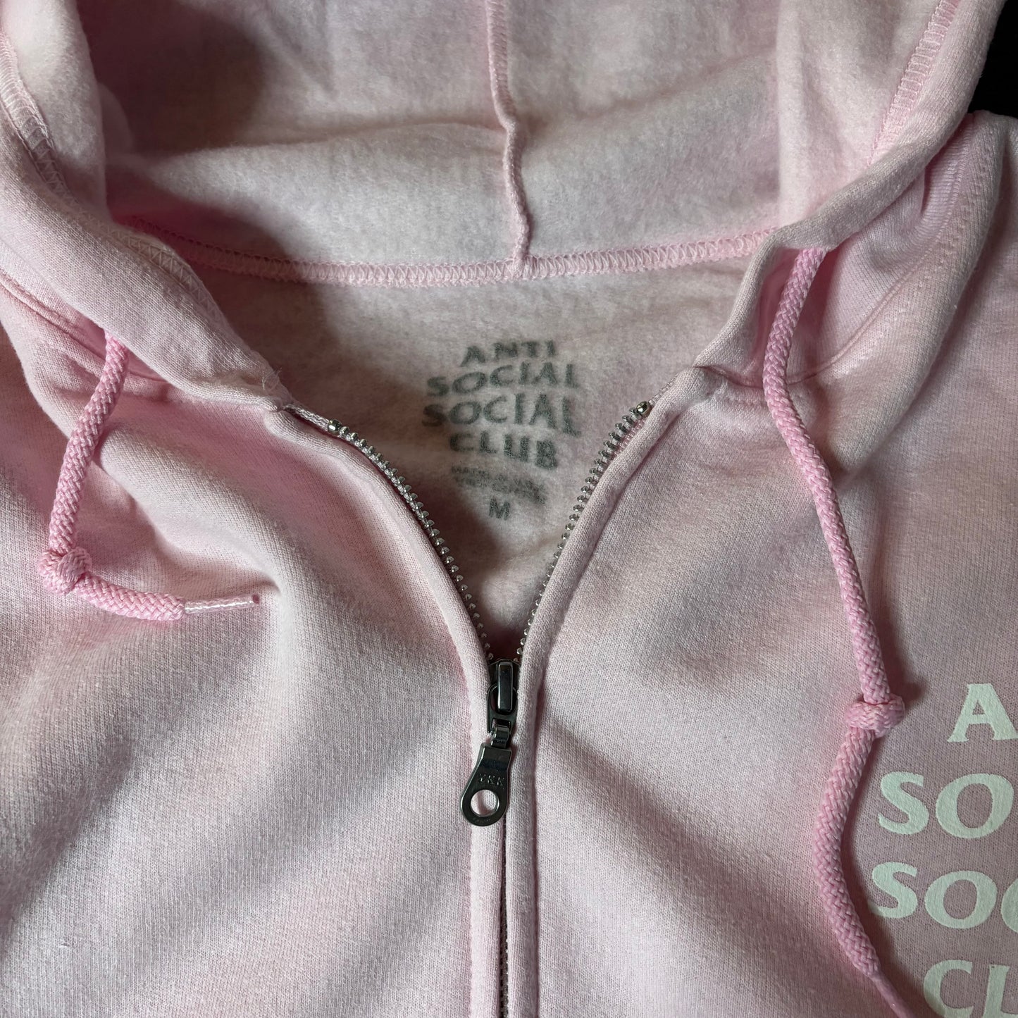 Anti Social Social Club pink zip up hoodie