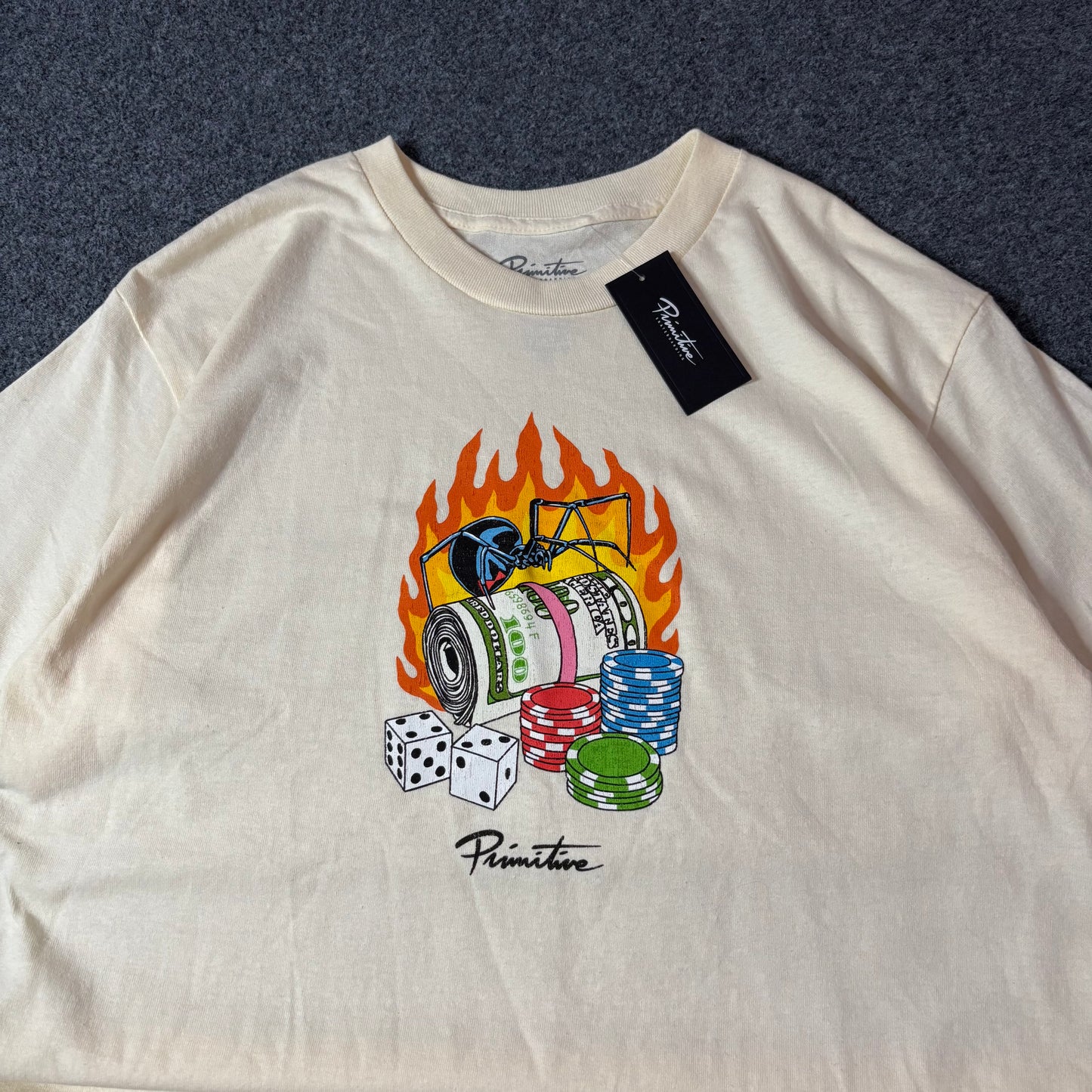 Primitive stakes beige tee