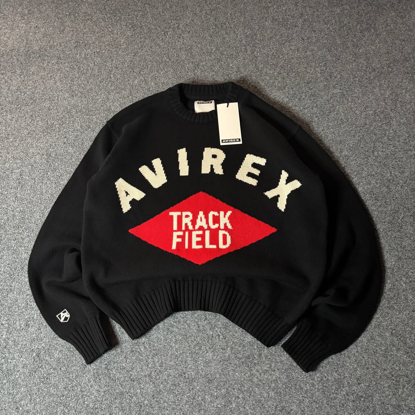 Avirex track field knit sweater black/noir