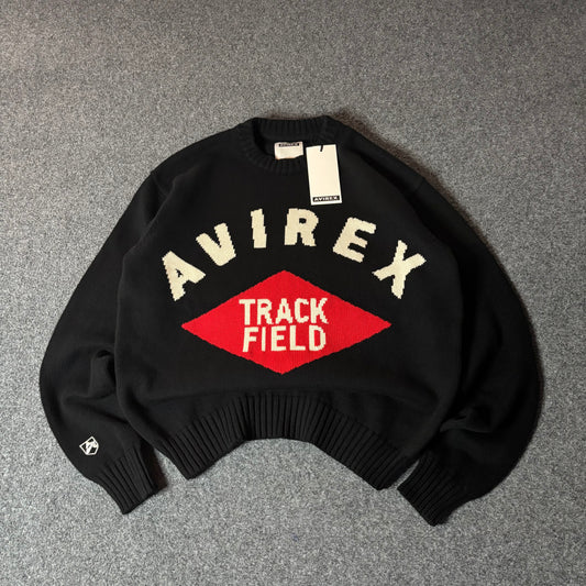 Avirex track field knit sweater black/noir