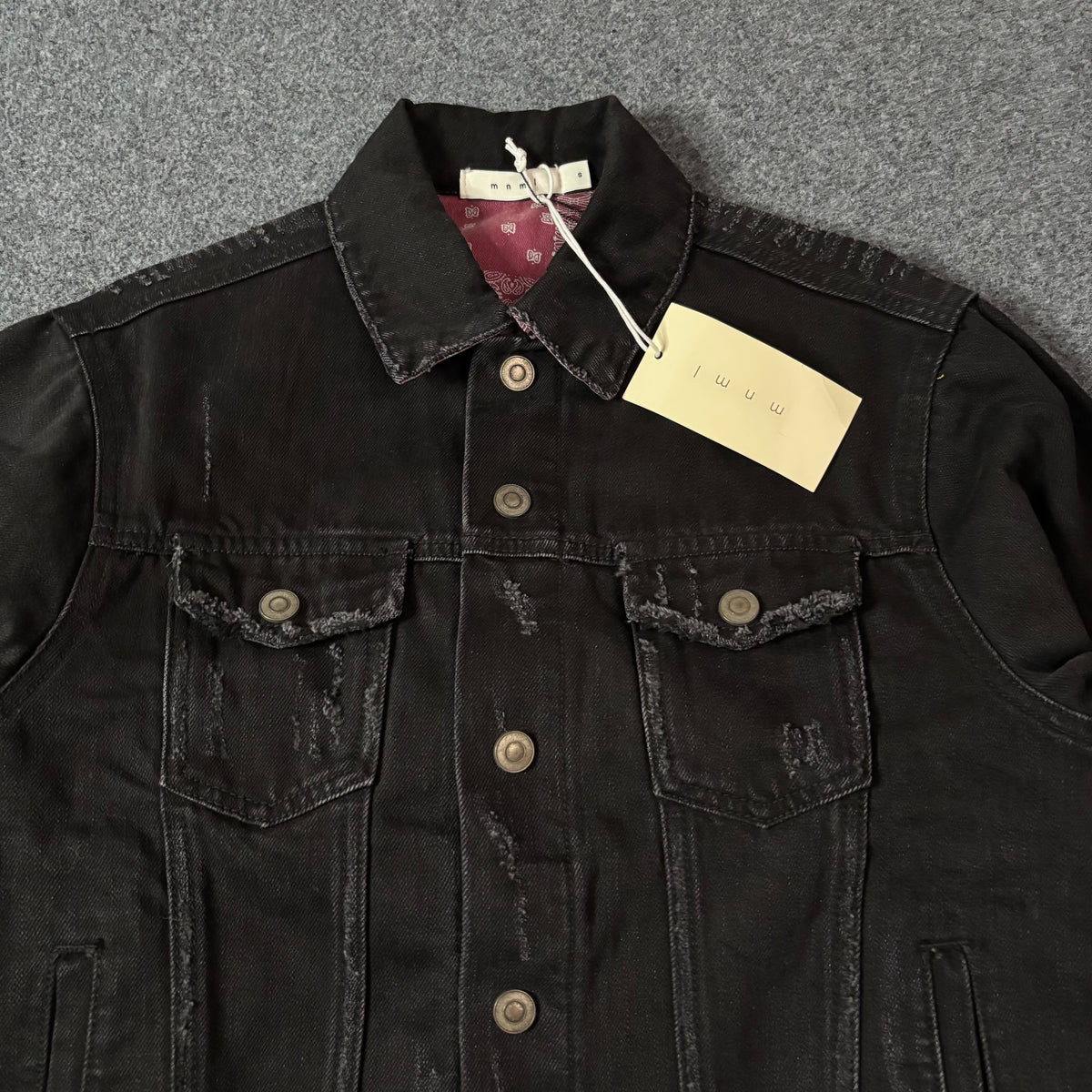 Mnml reversible paisley trucker jacket