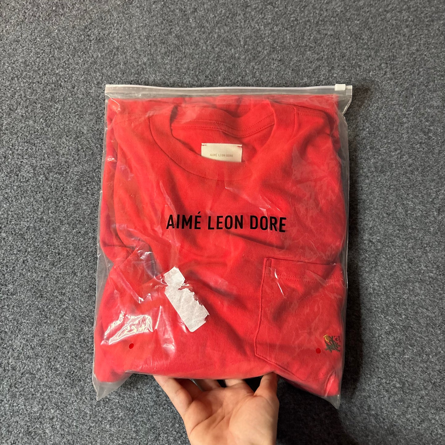 Aime Leon Dore nos basics queens crest ls pocket tee
