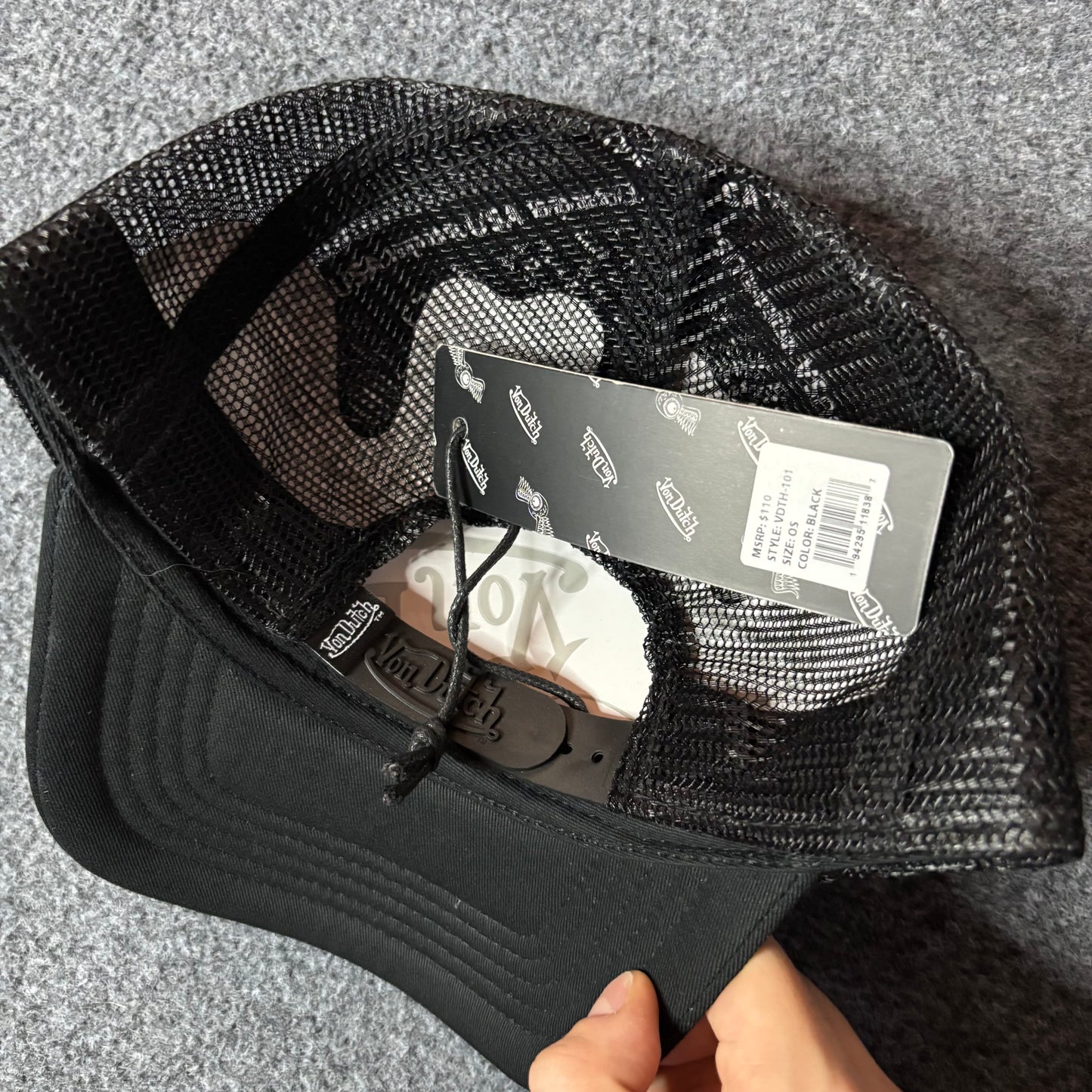 Von Dutch embroidery logo black and white