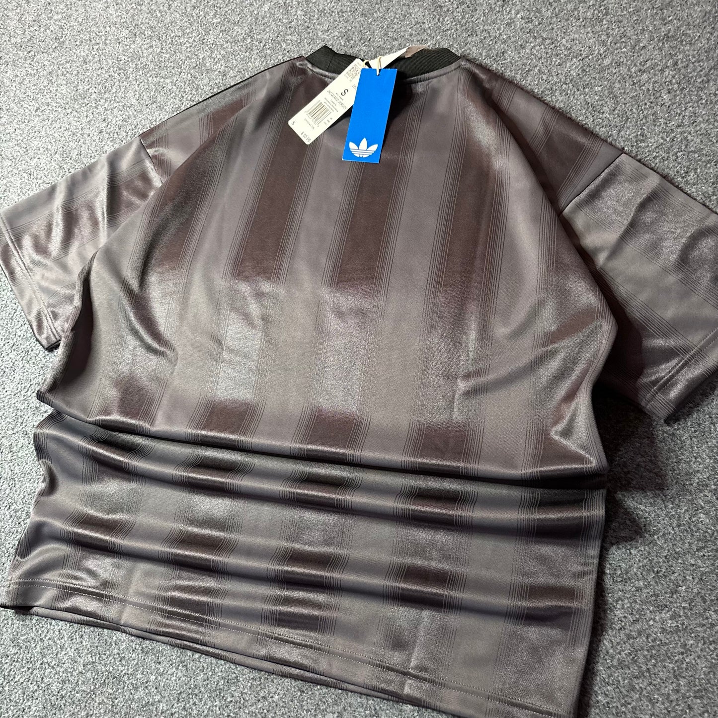 Adidas jacquard jersey grey/black stripes oversized