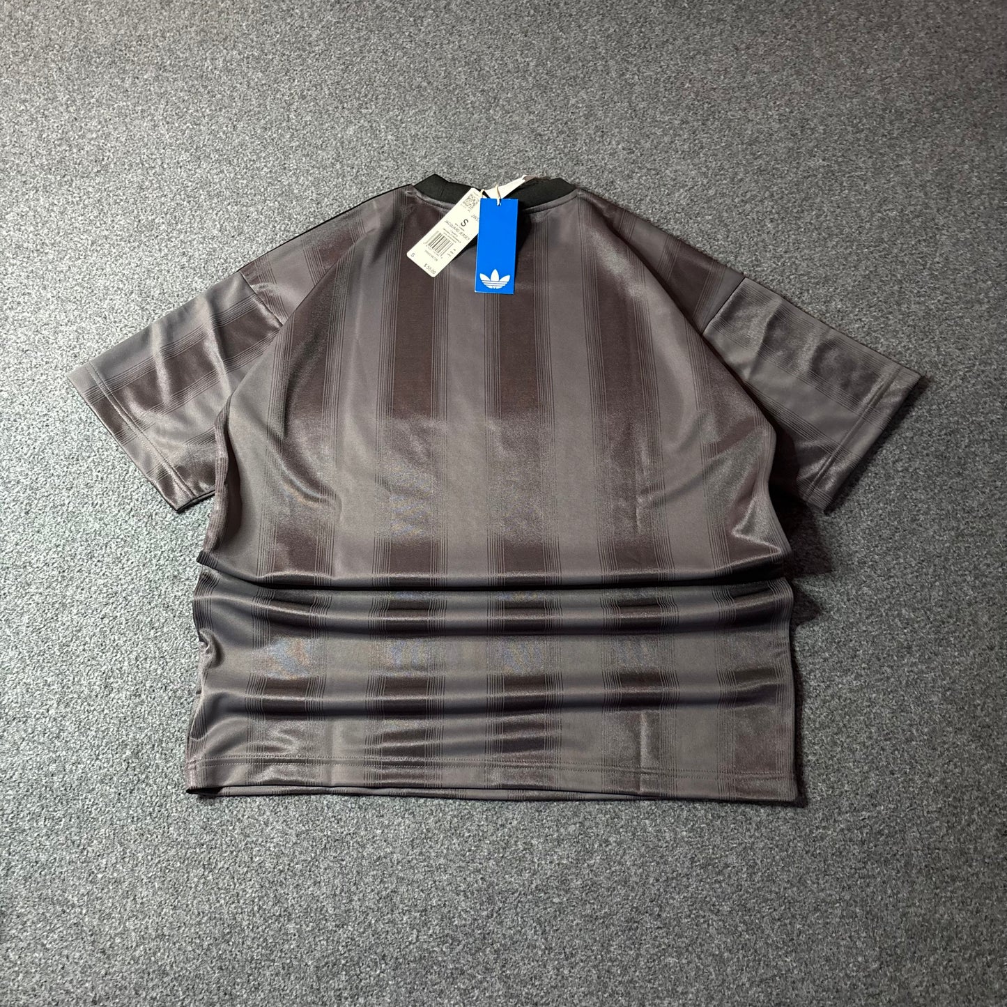 Adidas jacquard jersey grey/black stripes oversized