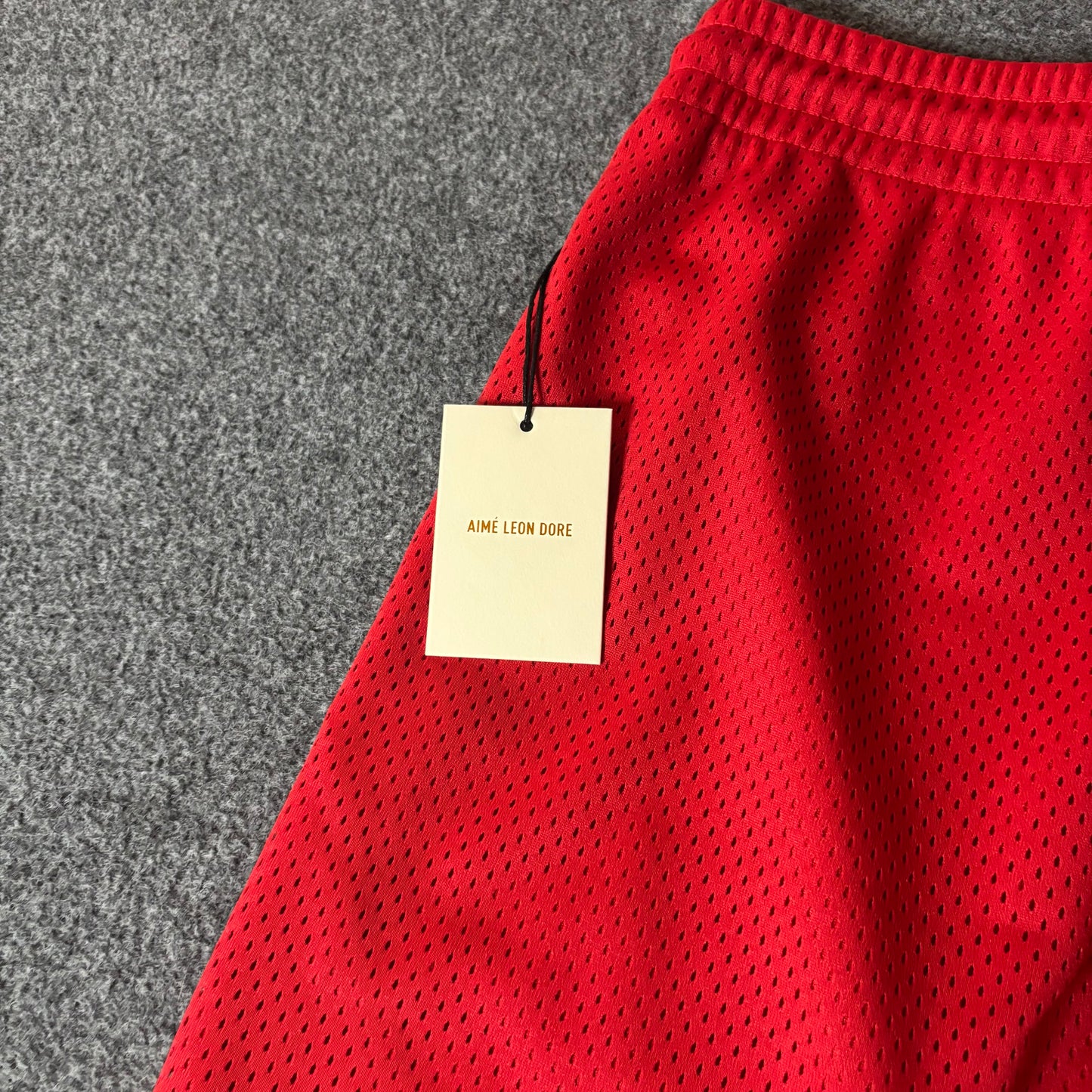 Aime Leon Dore mesh gym short true red